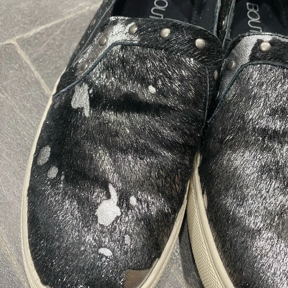 Corky’s Pine Top Pewter Leather Slip On Sneakers Size 9